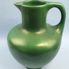 Antique Green Glazed Ceramic Pitcher