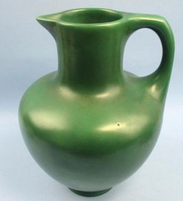 Antique Green Glazed Ceramic Pitcher