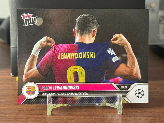 Topps Now 2024-25 Robert Lewandowski Card 49 - Scores 100th UEFA Champions League Goal - PR 1311