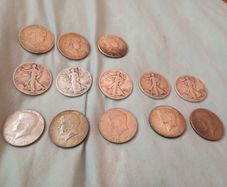 solid silver coins .x 13.  USA various. Reduced