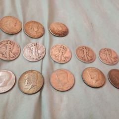 solid silver coins .x 13.  USA various. Reduced