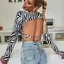 Zebra long  Striped Top Image 4