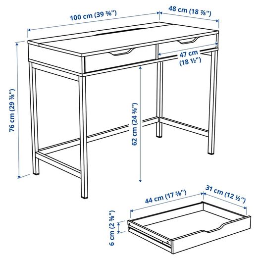 IKEA Alex Desk - White