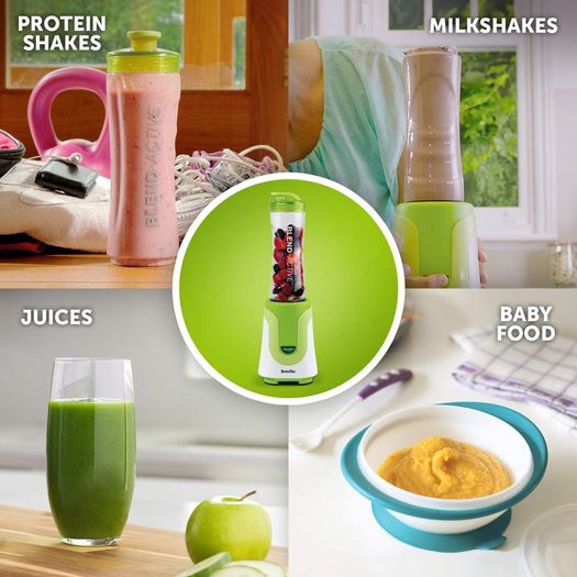 Blend Active Personal Blender & Smoothie Maker with 2 Portable Blending Bottles (600ml), 300W, Green [VBL062]