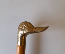 Brass Handle Duck Head Shaped Walking Stick Cane