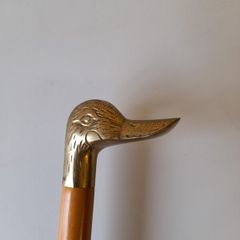 Brass Handle Duck Head Shaped Walking Stick Cane