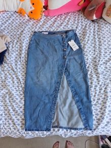 Zara Denim Midi Skirt