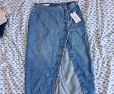 Zara Denim Midi Skirt