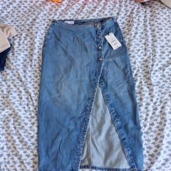 Zara Denim Midi Skirt