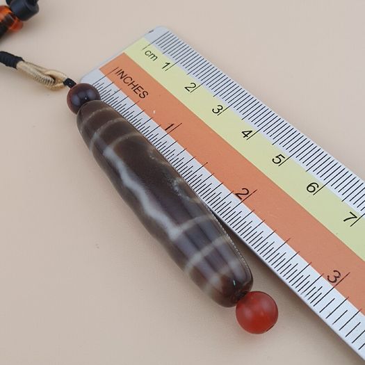 Vintage 5 Eyes Himalayan Tibetan Agate Dzi Bead Amulet