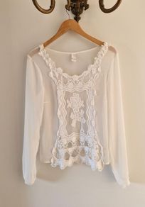White chiffon top