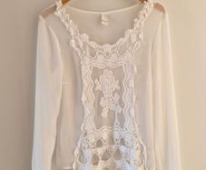 White chiffon top