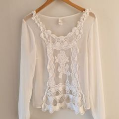 White chiffon top