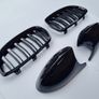 Brand New E92 E93 Pre-Lci Black Kidney Grilles & Mirror Covers Set Image 4