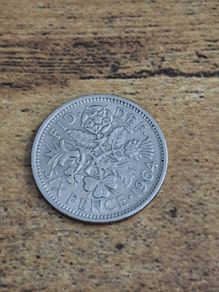 Great Britain UK 1964, 6 Pence Sixpence Coin, Elizabeth II - free standard postage