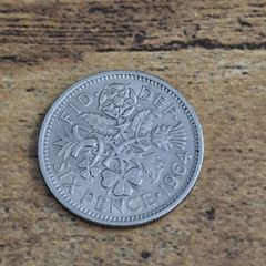 Great Britain UK 1964, 6 Pence Sixpence Coin, Elizabeth II - free standard postage