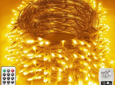 Christmas Lights Outdoor Decorations, Extra Long 120m 1000LED Mains Powered Fairy Lights, Outside Waterproof Plug in String Lights for Xmas Festival Party Holiday Wedding Decor (MULTIPLE COLOURS)