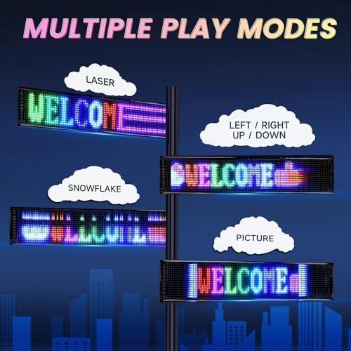 Scrolling Huge Bright Advertising LED Sign  Flexible USB 5V LED Store Sign Bluetooth App Control Custom Text Pattern Animation Programmable LED Display for Bar Party Festival
