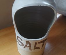 Lovely Vintage Unused Stoneware Salt Pig