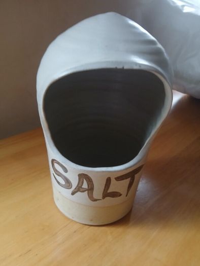 Lovely Vintage Unused Stoneware Salt Pig