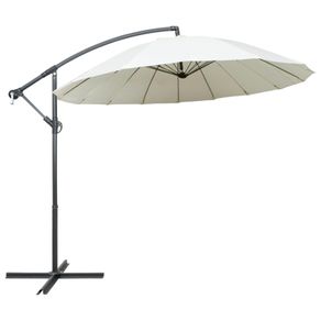Hanging Parasol White 3 m Aluminium Pole