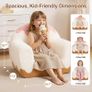 Toddler Chair  Kids Chair for Ages 1 to 6, Pink & White Ice Cream Sherpa Seat with Book Pocket  Carry Handle, Comfy Foam  Single Seat Kids Couch Sofa, Embroidered Gift for Girls Image 3
