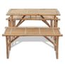Beer Table with 2 Benches 100 cm Bamboo Image 3