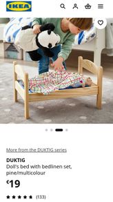 Wooden Doll Bed