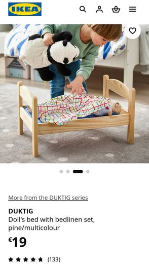 Wooden Doll Bed