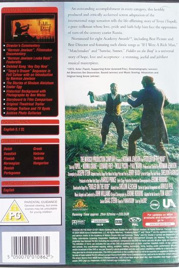 Fiddler On The Roof (Norman Jewison Film) [1971] Chaim Topol, Leonard Frey & Norma Crane [2xDVD Movie]