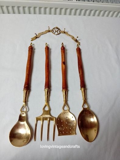 Brass Kitchen Utensil Rack