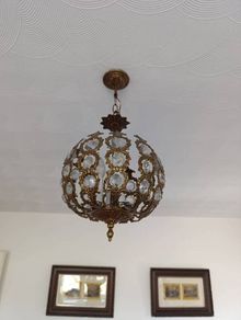 Chandelier brass and russian crystal