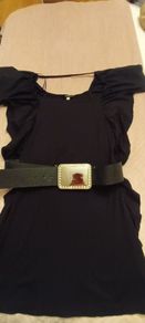 Mini dress with belt