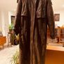 Vintage German Leather Trench Long Jacket Coat by Norma Image 4