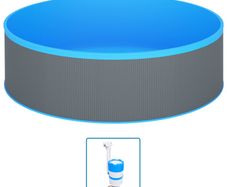 Splasher Pool with Hanging Skimmer and Pump 350x90 cm Grey