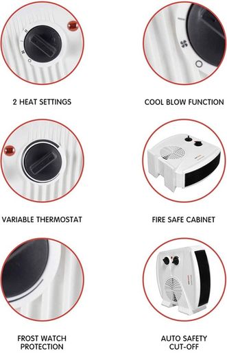 Space Heater Atom One, 3-Mode 3-Speed 70 DegreeOscillating Electric PTC Ceramic Heater with Thermostat, 1-12H Timer, Remote Control, Overheating & Tip-Over Protection,Energy-Saving-ECO-Mode (FREE POSTAGE)
