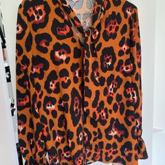 Pussy bow Leopard Print blouse