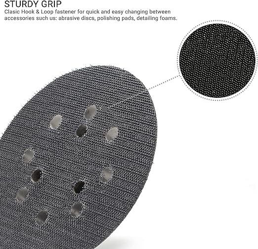 GLASS POLISH 12717 | Random Orbit Sander Backing Pad, Sanding Backer with Hook and Loop 125 mm