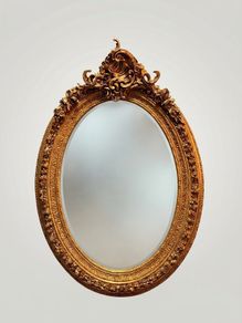 Magnificent French Rococo Style Large Oval Mirror