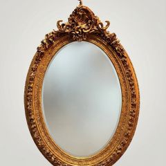 Magnificent French Rococo Style Large Oval Mirror