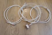 TV Coax Aerial Cables Bundle + Splitter / 3 Cables