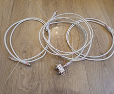 TV Coax Aerial Cables Bundle + Splitter / 3 Cables