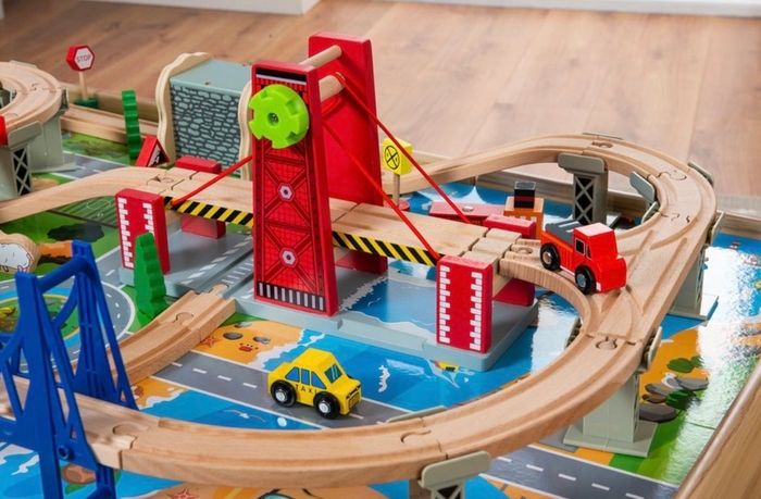 Squirrel Play Wooden Train Set Table