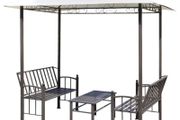 Garden Pavilion with Table and Benches 2.5x1.5x2.4 m