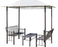 Garden Pavilion with Table and Benches 2.5x1.5x2.4 m