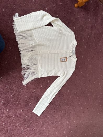 NEW with tags! Ivory bonita fringe cardigan