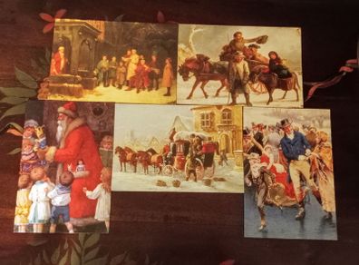 Collection of 5 Vintage Christmas Cards.