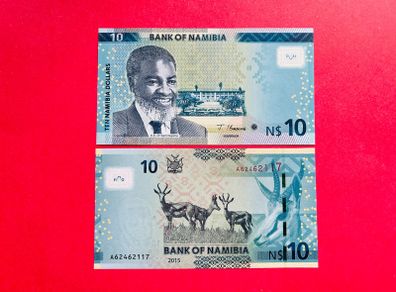 Namibia   10  Dollars  2015  ( Unc )