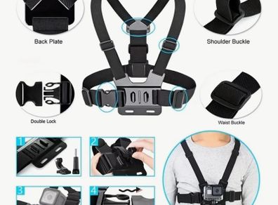 6pcs Action Camera & Phone Clip Mount Kit - Durable ABS, Fit for Sports Cameras & Smartphones, with Adjustable Straps & Secure Buckles - Ideal for Outdoor Adventures, Handsfree Filming|Versatile Mounting Kit|Durable Abs Material, Camera