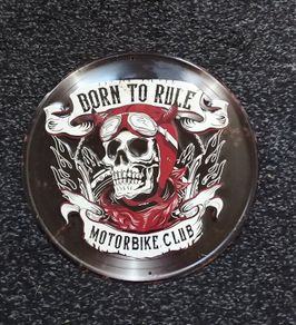Born To Rule - Motorbike Club - Record Metal Embossed Sign